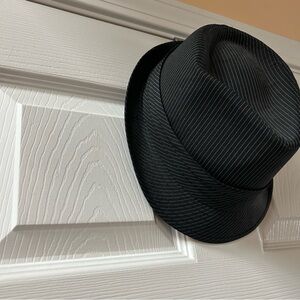 Men’s Dockers Black Pinstripe Fedora Hat Early 2000s Size S/M
